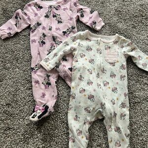 Disney Pink and Cream Baby Sleepers